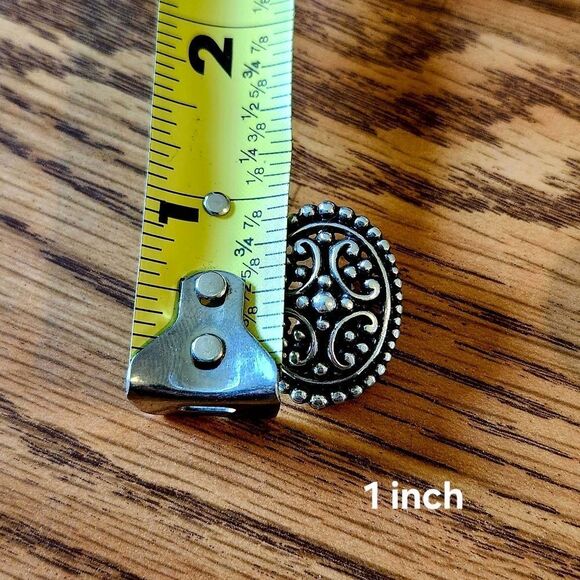 BRIGHTON Silver Textured Clip-On Earrings. VINTAGE INSPIRED! - Picture 3 of 6